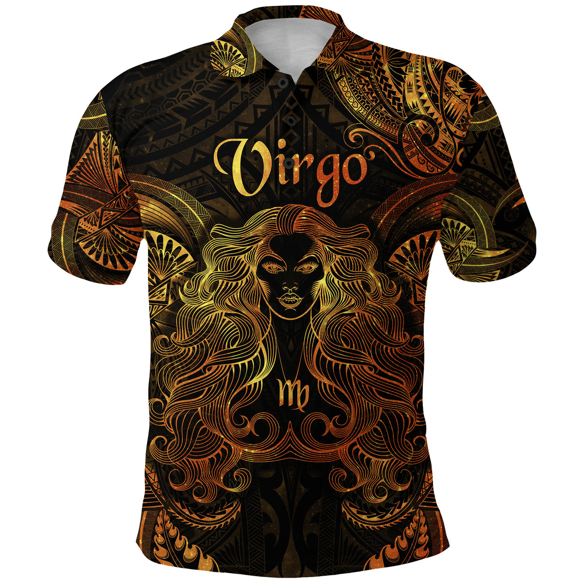 Custom Virgo Zodiac Polynesian Polo Shirt Unique Style Gold LT8 - Polynesian Pride