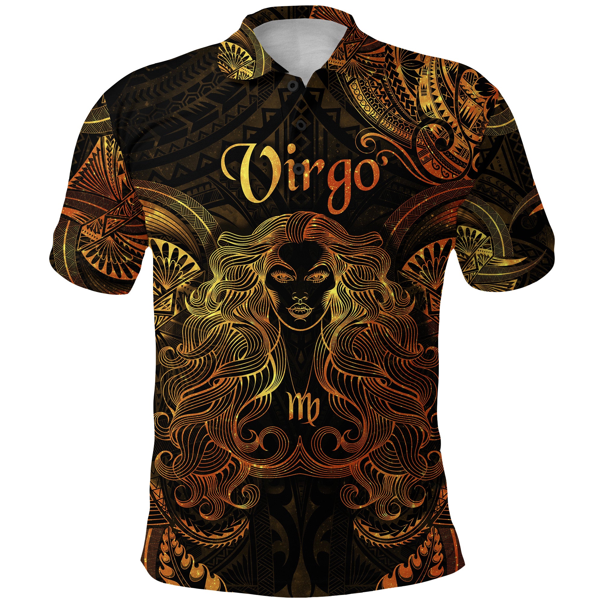 Virgo Zodiac Polynesian Polo Shirt Unique Style Gold LT8 - Polynesian Pride