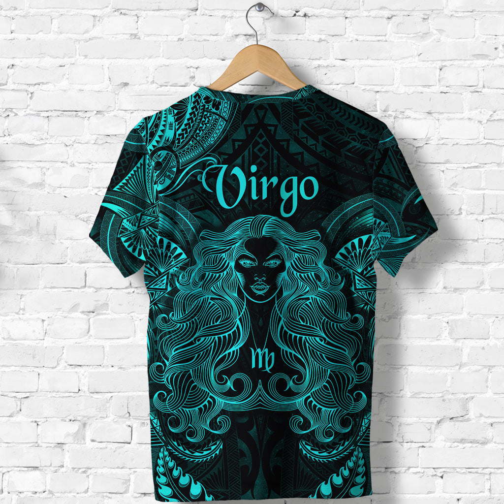 Virgo Zodiac Polynesian T Shirt Unique Style Turquoise LT8 - Polynesian Pride