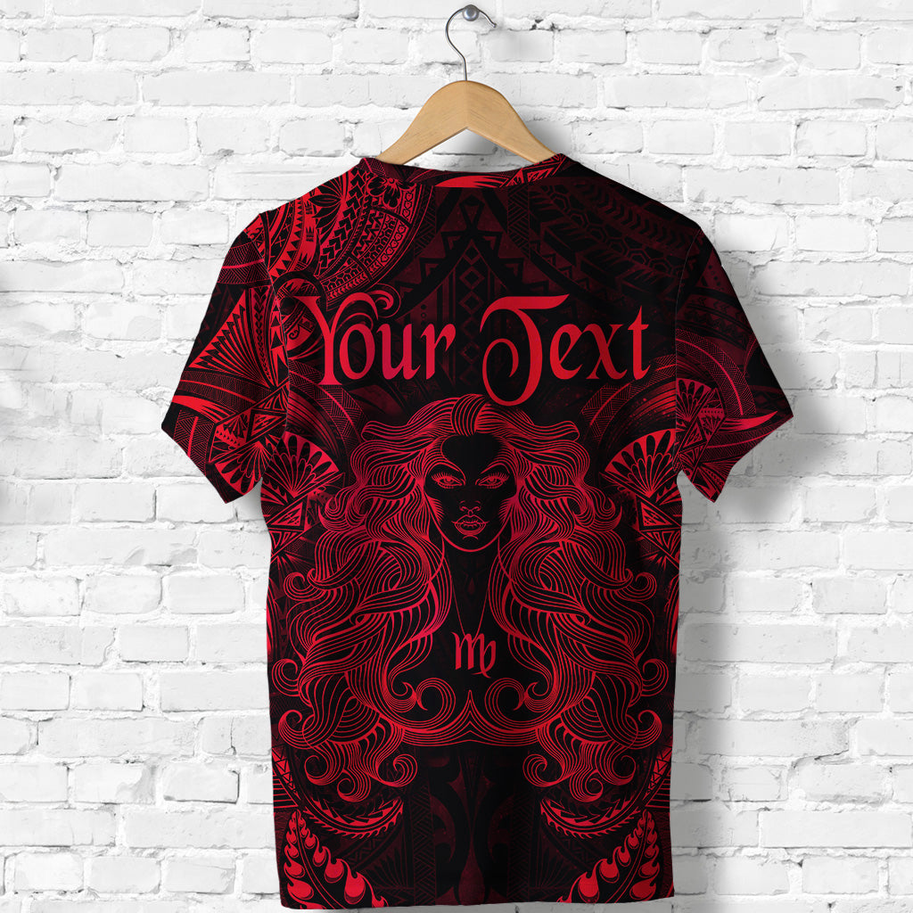 Custom Virgo Zodiac Polynesian T Shirt Unique Style Red LT8 - Polynesian Pride