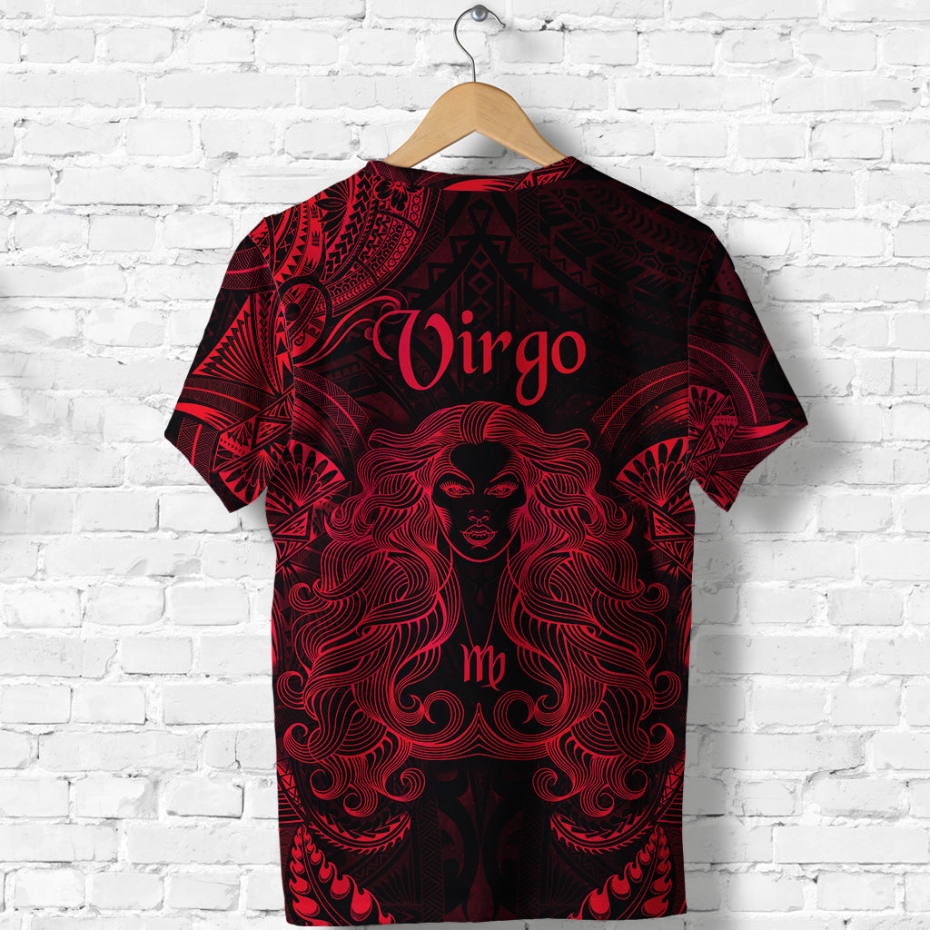 Virgo Zodiac Polynesian T Shirt Unique Style Red LT8 - Polynesian Pride