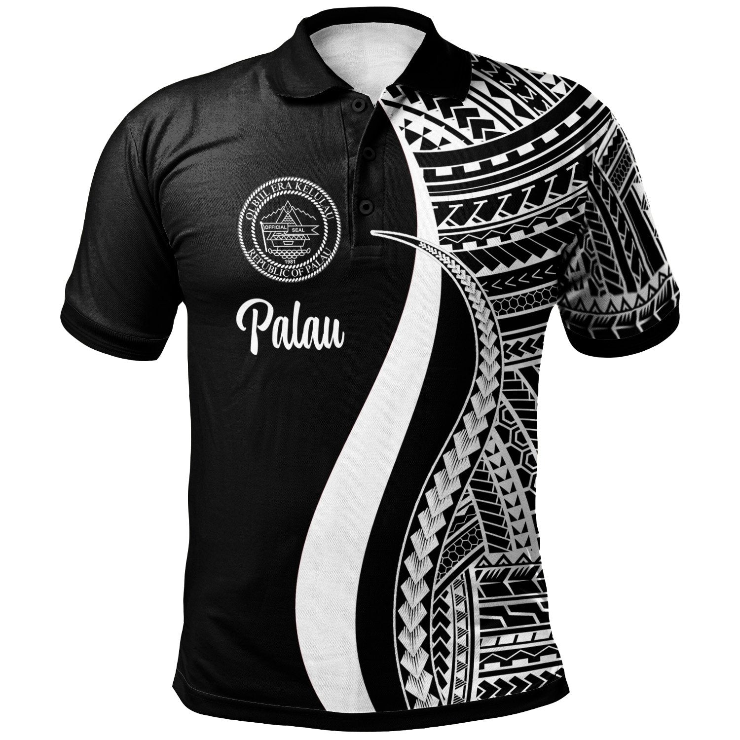 Palau Polo Shirt White Polynesian Tentacle Tribal Pattern Unisex White - Polynesian Pride