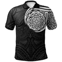 Polo Shirt Polynesian Flowers Tattoo Style - Polynesian Pride