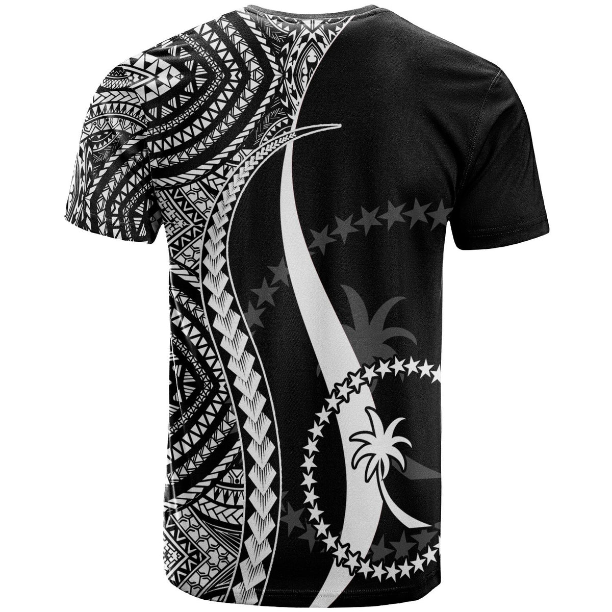 Chuuk Custom T Shirt White Micronesian Tentacle Tribal Pattern - Polynesian Pride