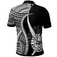 Tahiti Custom Polo Shirt White Polynesian Tentacle Tribal Pattern - Polynesian Pride