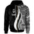 Guam Zip up Hoodie White Tentacle Tribal Pattern Unisex White - Polynesian Pride
