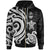 Guam Polynesian Zip up Hoodie White Tentacle Turtle Unisex White - Polynesian Pride
