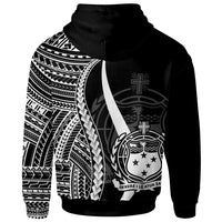 Samoa Custom Hoodie White Tentacle Tribal Pattern - Polynesian Pride