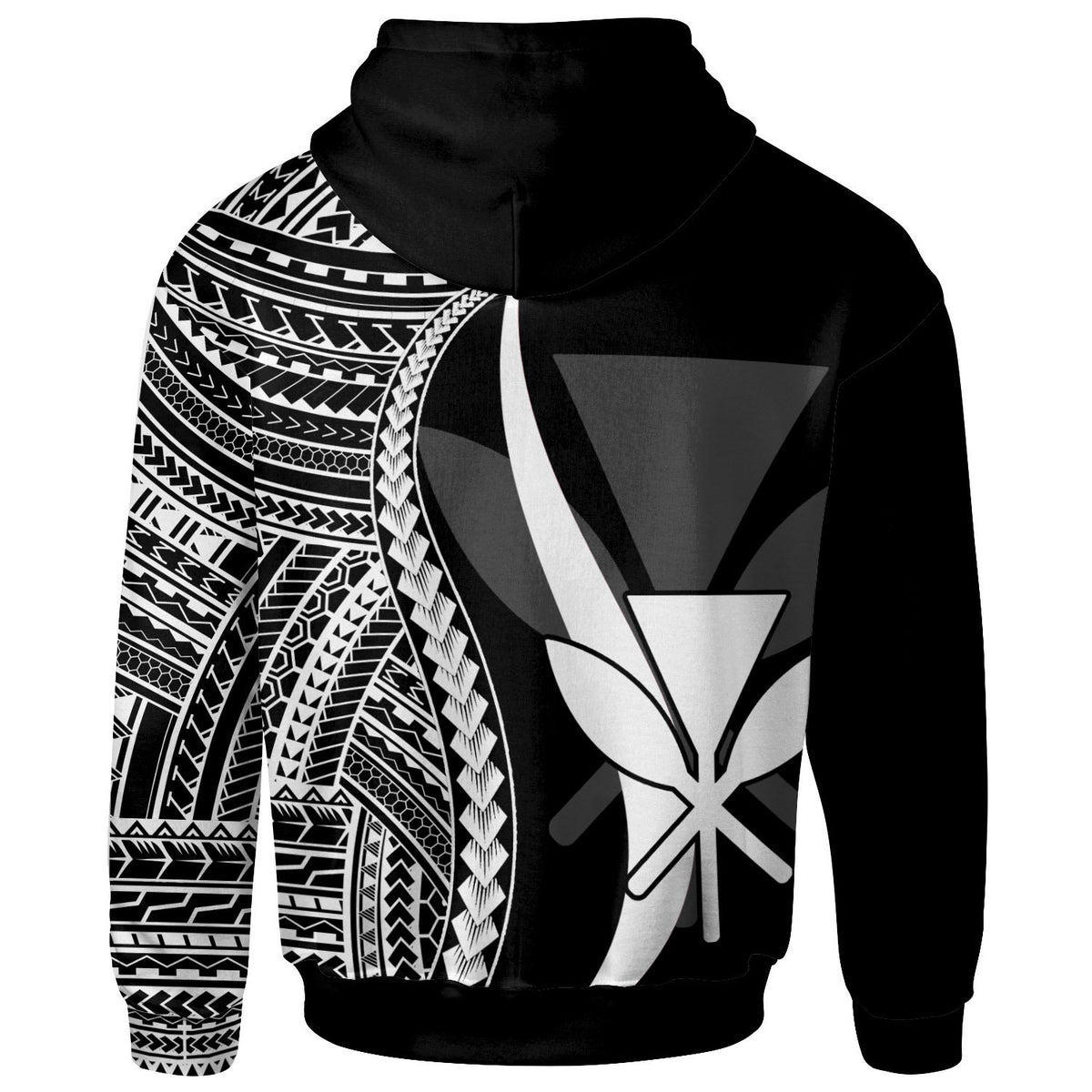 Hawaii Hoodie White Tentacle Tribal Pattern - Polynesian Pride