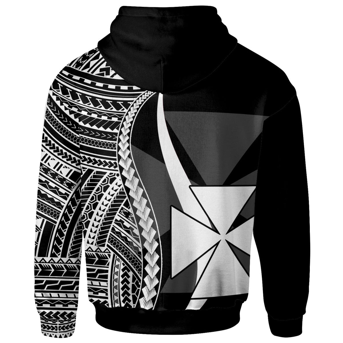 Wallis and Futuna Hoodie White Tentacle Tribal Pattern - Polynesian Pride