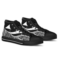 Tokelau High Top Shoes White - Polynesian Tentacle Tribal Pattern - Polynesian Pride