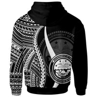 Federated States of Micronesia Zip up Hoodie White Tentacle Tribal Pattern - Polynesian Pride