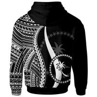Chuuk Zip up Hoodie White Tentacle Tribal Pattern - Polynesian Pride