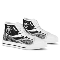 Hawaii Custom Personalised High Top Shoes White - Polynesian Tentacle Tribal Pattern - Polynesian Pride