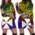 Wallis and Futuna Custom Personalised Hoodie Dress - Rainbow Polynesian Pattern Rainbow - Polynesian Pride