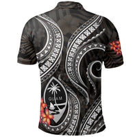 Guam Polynesian Polo Shirt Black Plumeria - Polynesian Pride