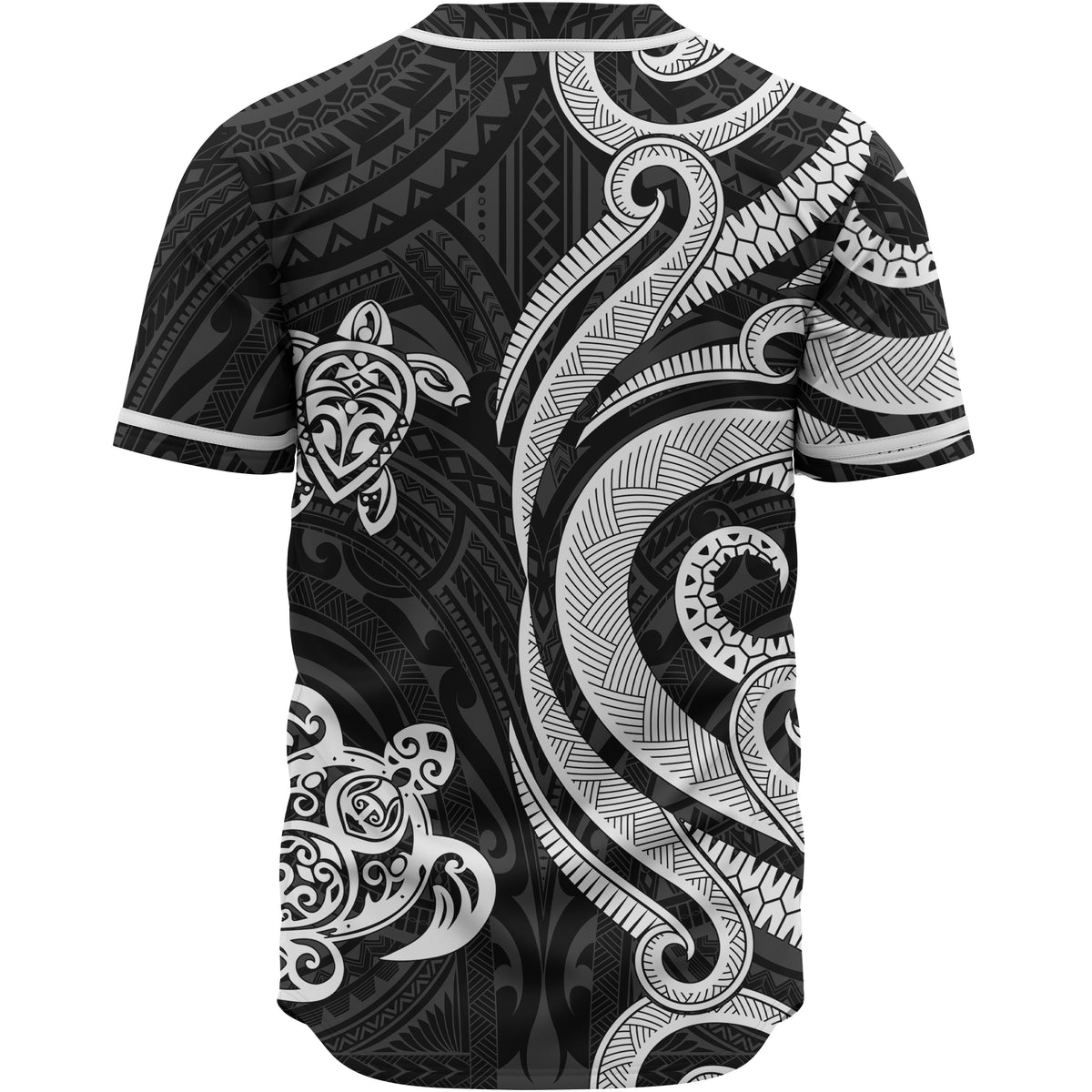 Niue Baseball Shirt - White Tentacle Turtle - Polynesian Pride