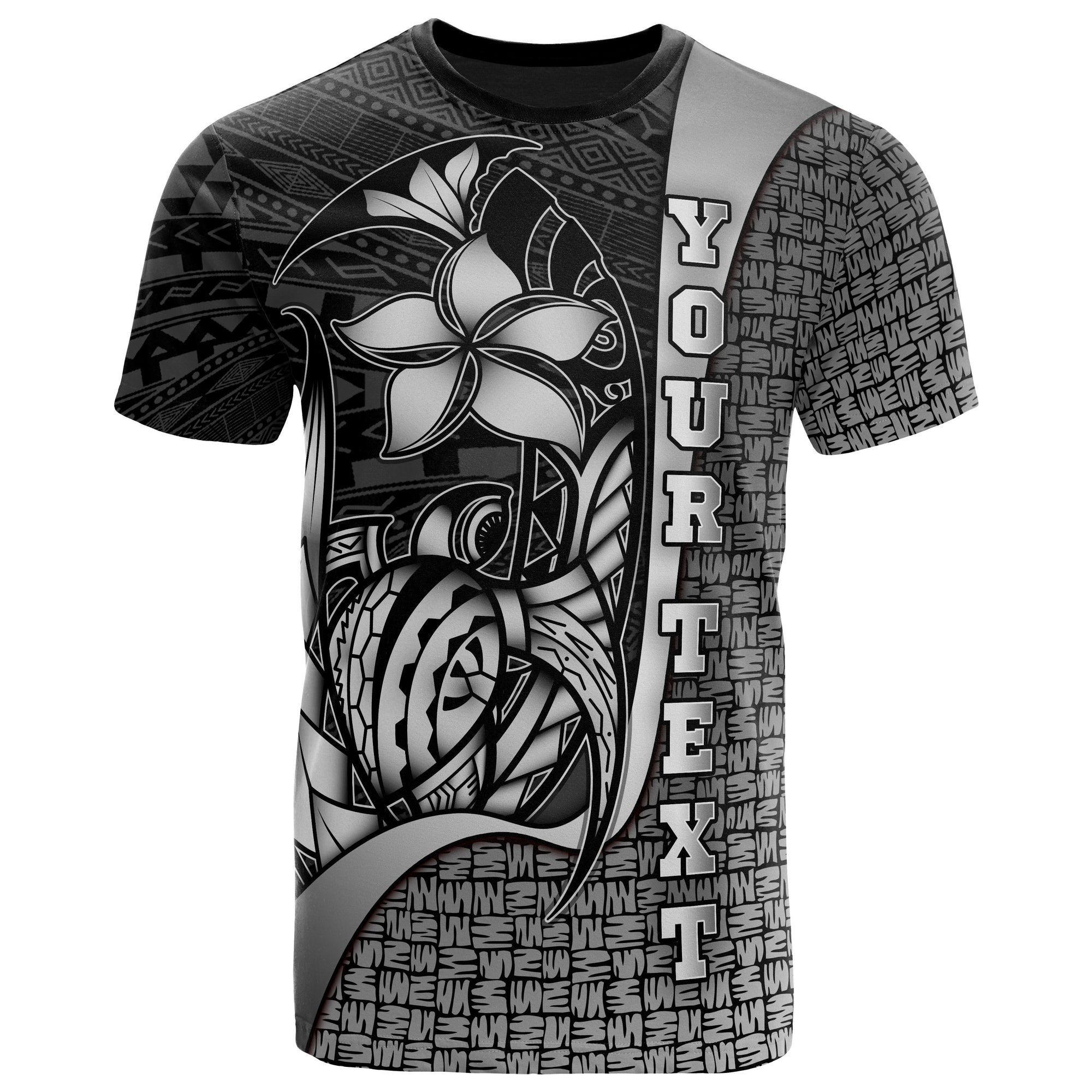 Polynesian Custom T Shirt White Turtle with Hook Unisex WHITE - Polynesian Pride