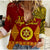 (Custom Personalised) Tonga High School Women Casual Shirt Tongan Ngatu LT13 Female Red - Polynesian Pride