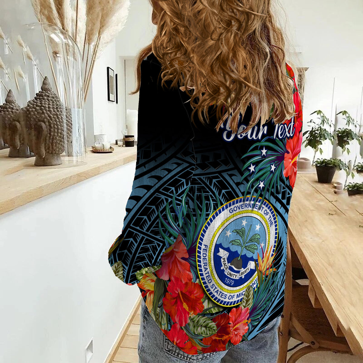 (Custom Personalised) Federated States of Micronesia Women Casual Shirt Hibiscus Flowers FSM Seal Polynesian LT14 - Polynesian Pride