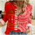 (Custom Personalised) Kolisi Tonga High School Women Casual Shirt Tongan Ngatu Pattern LT14 Female Red - Polynesian Pride
