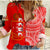 (Custom Text And Number) Kolisi Tonga High School Women Casual Shirt Class Of Year Tongan Ngatu Pattern LT14 Female Red - Polynesian Pride
