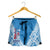 Toa Samoa Rugby Women Shorts Manu Siva Tau Style Ulafala LT13 Blue - Polynesian Pride