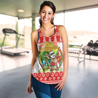 Hawaii Christmas Women Racerback Tank Kanaka Polynesian Santa Claus Mele Kalikimaka LT14 - Polynesian Pride
