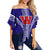 Hawaii - Waianae High Off Shoulder Waist Wrap Top AH Female Blue - Polynesian Pride