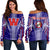 Hawaii - Waianae High Women's Off Shoulder Sweatshirt AH Blue - Polynesian Pride