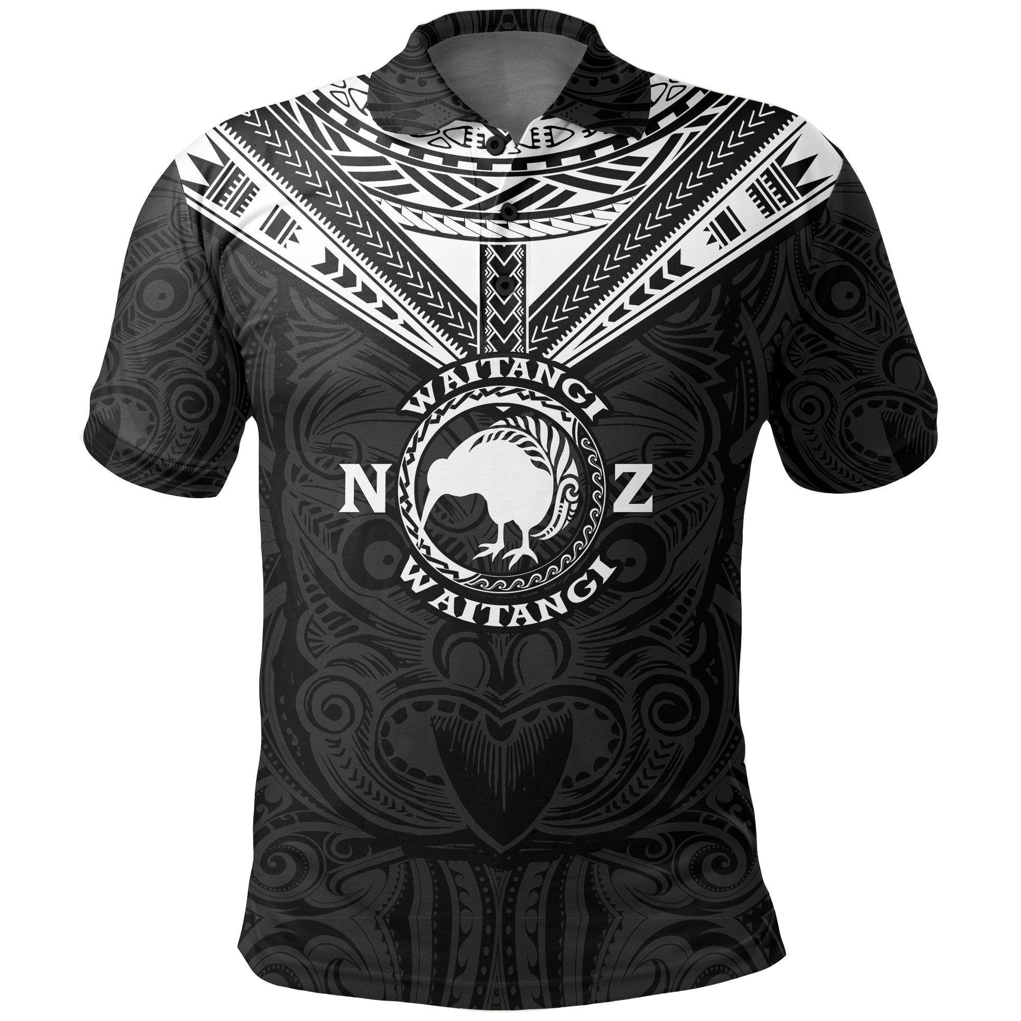 New Zealand Maori Polo Shirt Waitangi Day Black Unisex Black - Polynesian Pride