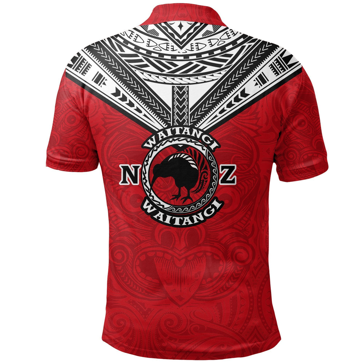 New Zealand Maori Polo Shirt Waitangi Day Red - Polynesian Pride
