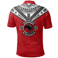 New Zealand Maori Polo Shirt Waitangi Day Red - Polynesian Pride