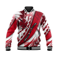 Wallis et Futuna Baseball Jacket Artsy Style -White LT9 Unisex White - Polynesian Pride