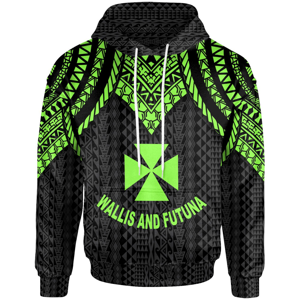 Wallis and Futuna Hoodie Polynesian Armor Style Green Unisex Green - Polynesian Pride