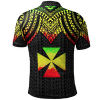 Wallis and Futuna Custom Polo Shirt Polynesian Armor Style Reagge - Polynesian Pride