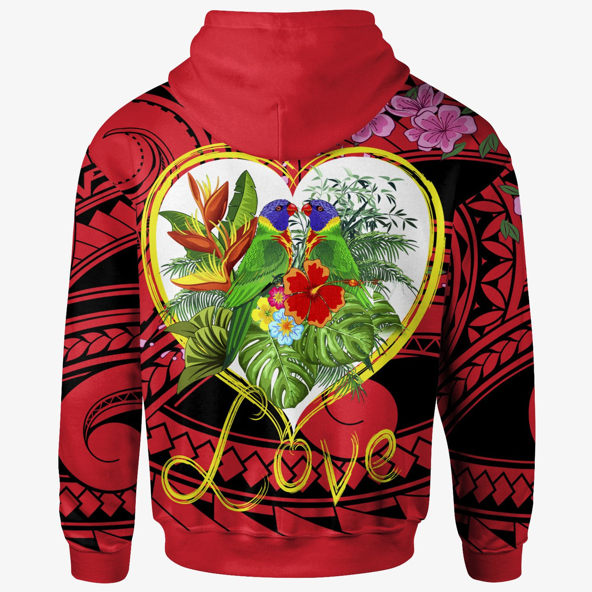 Wallis and Futuna Hoodie The Love of Blue Crowned Lory - Polynesian Pride