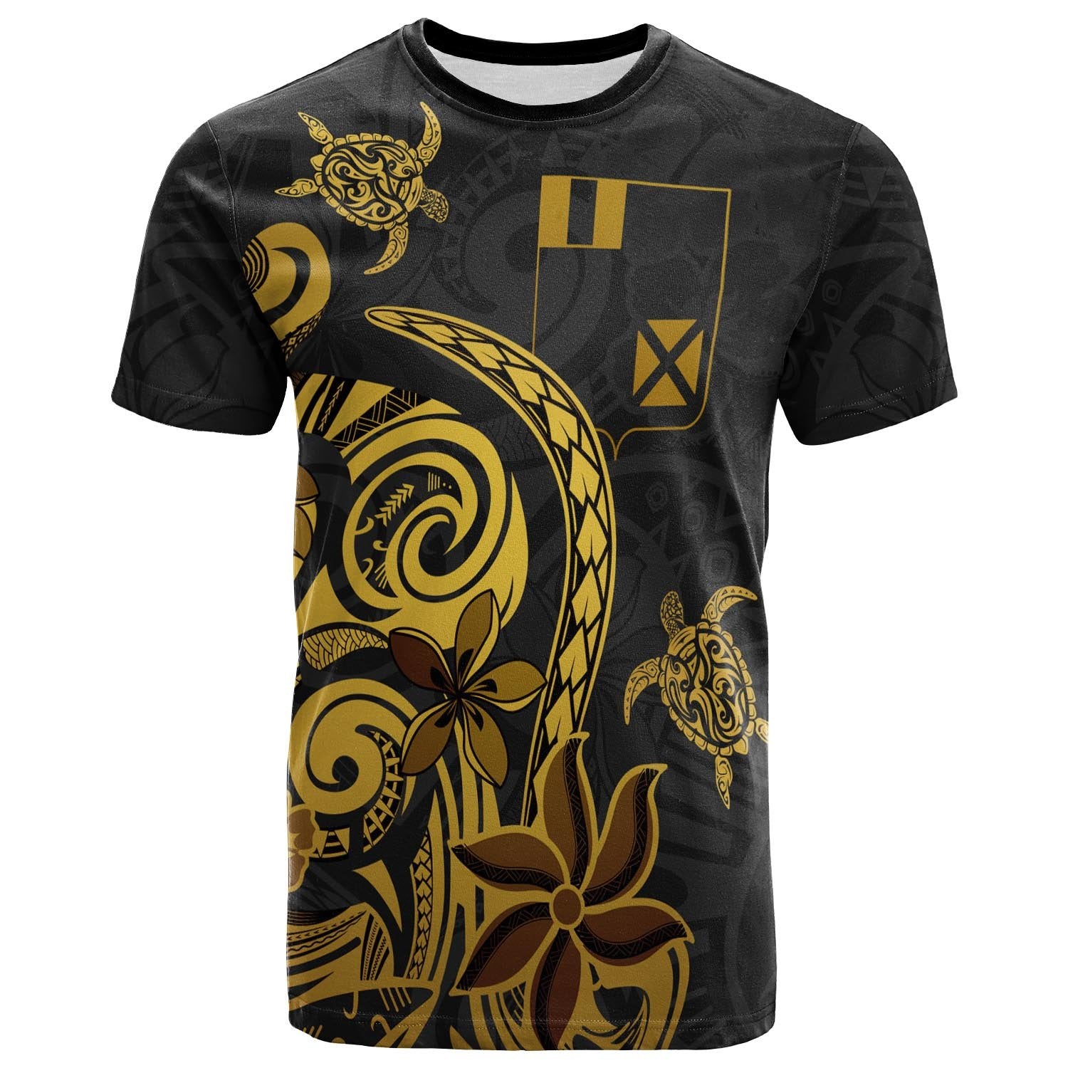 Wallis and Futuna Custom T Shirt Folk Style Unisex Black - Polynesian Pride