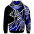 Niue Zip Hoodie Tribal Flower Special Pattern Blue Color - Polynesian Pride