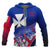 Wallis and Futuna Coat of Arms Zip up Hoodie Polynesian Pattern Unisex Blue - Polynesian Pride