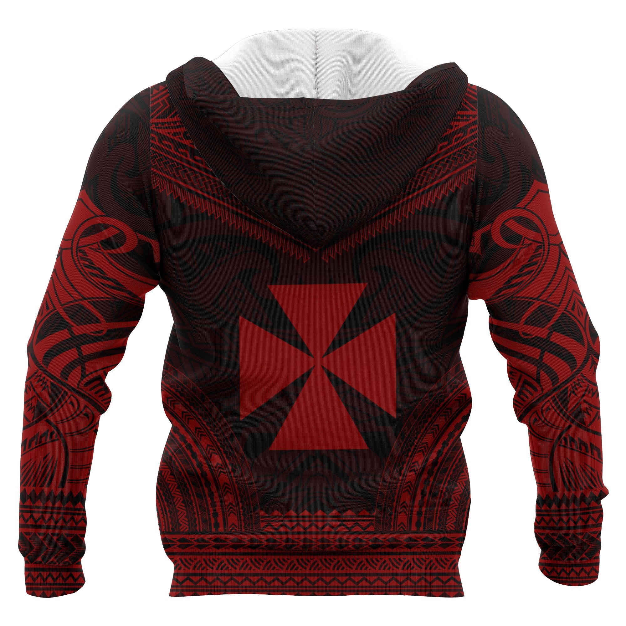 Wallis nd Futuna Polynesian Chief Custom Hoodie Red Version Unisex Red - Polynesian Pride