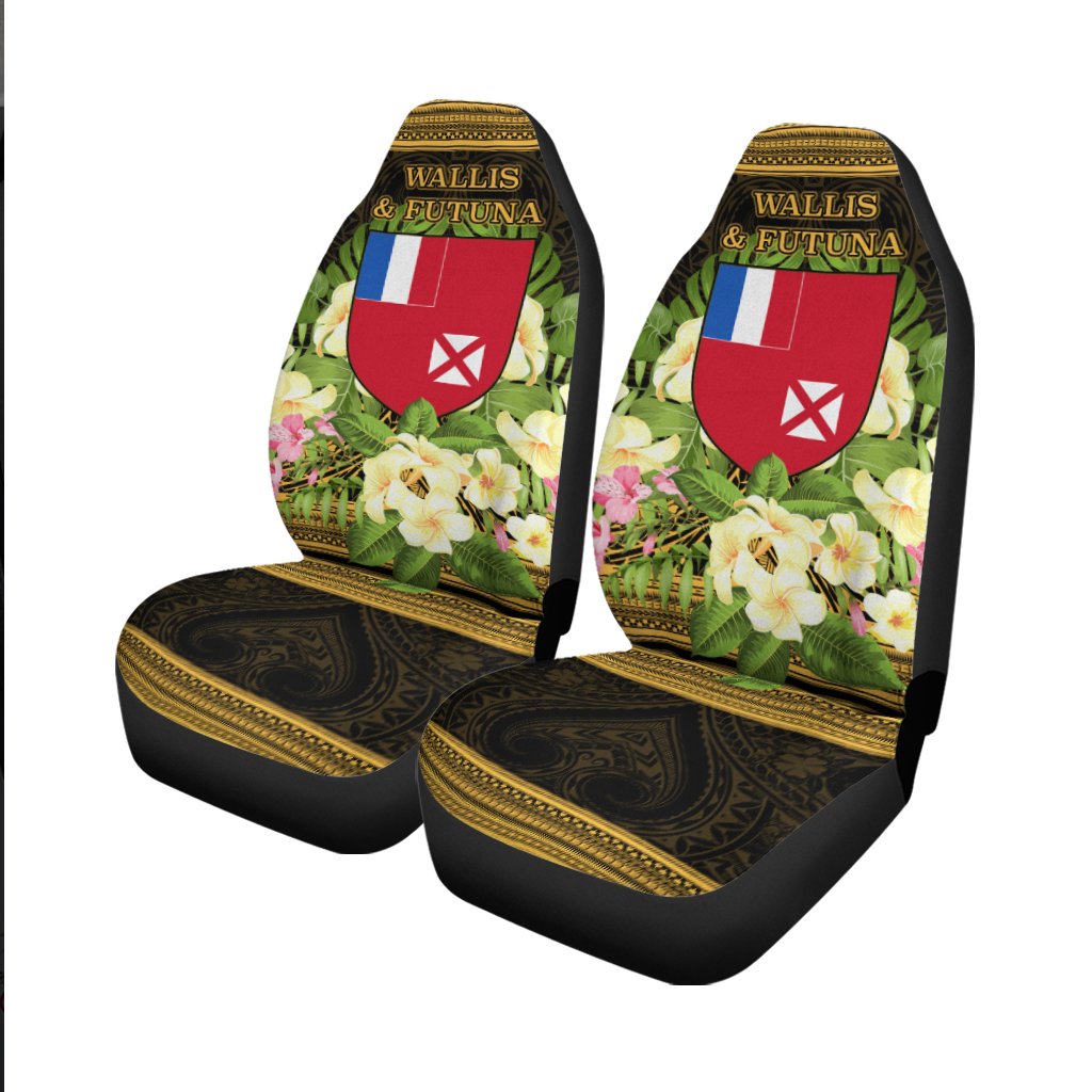 Wallis and Futuna Car Seat Cover - Polynesian Gold Patterns Collection - Polynesian Pride
