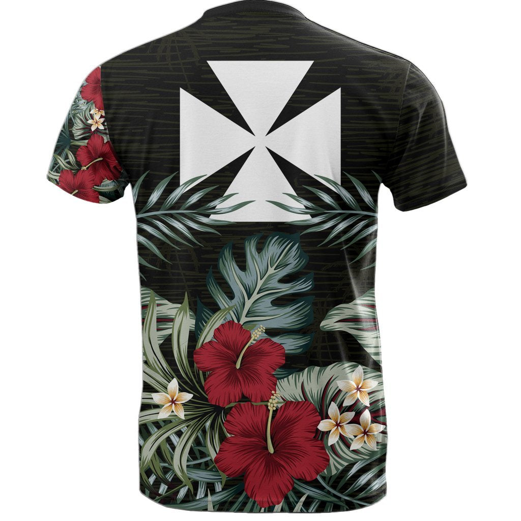 Wallis and Futuna T Shirt Wallis and Futuna Coat of Arms Hibiscus Palm Leaves - Polynesian Pride