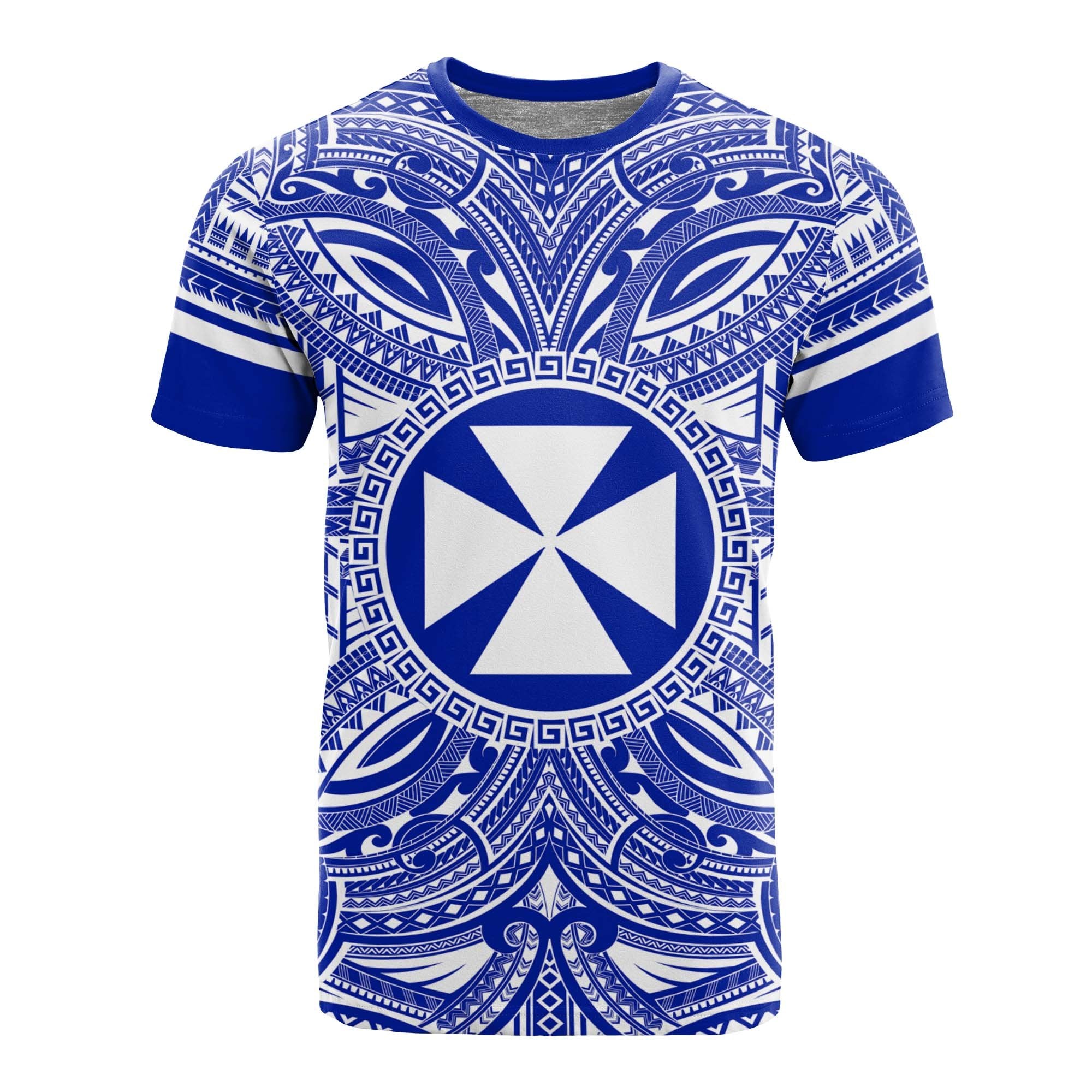 Wallis and Futuna T Shirt Wallis et Futuna Coat of Arms Polynesian Flag Color Unisex Blue - Polynesian Pride
