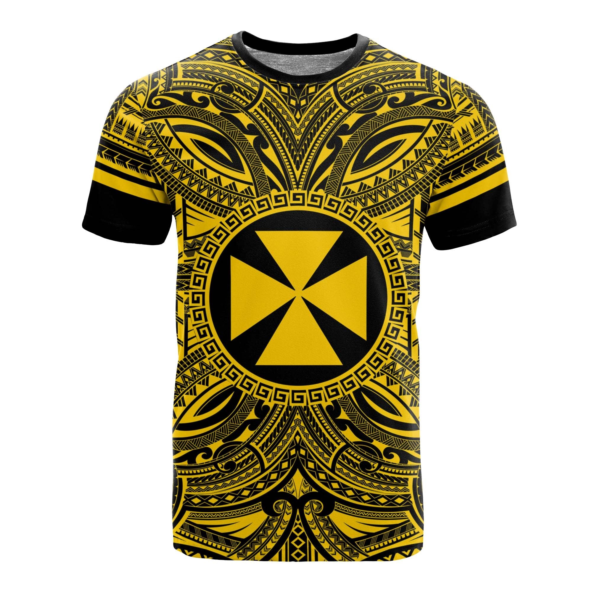 Wallis and Futuna T Shirt Wallis et Futuna Coat of Arms Polynesian Gold Black Unisex Gold - Polynesian Pride