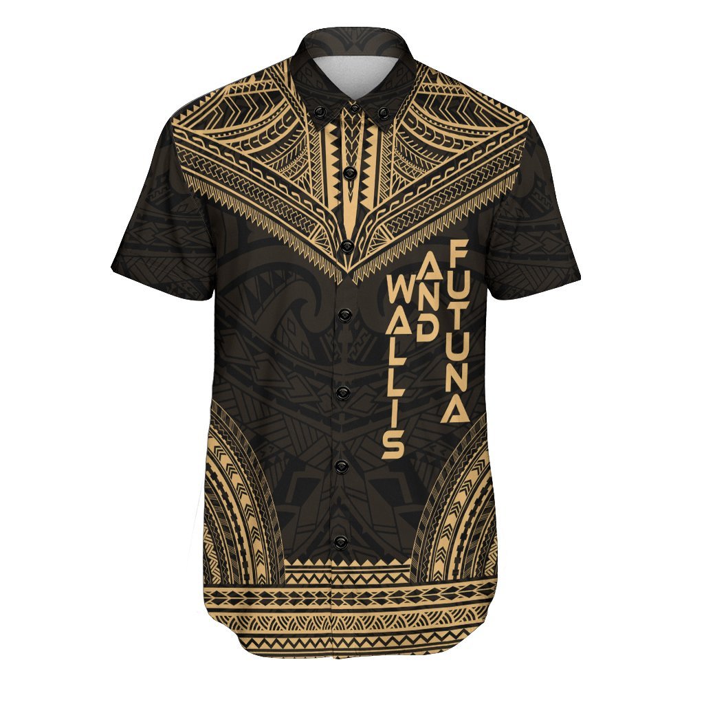 Wallis and Futuna Polynesian Chief Shirt - Gold Version Men Gold - Polynesian Pride