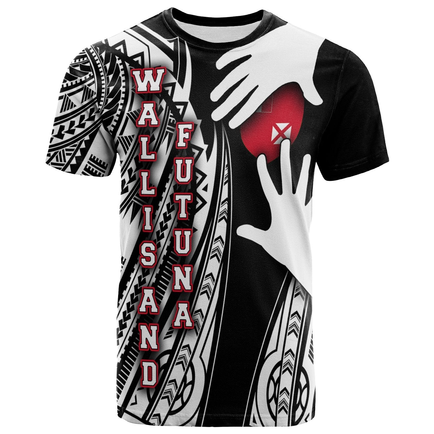 Wallis and Futuna T Shirt Touch My Heart Unisex Black - Polynesian Pride