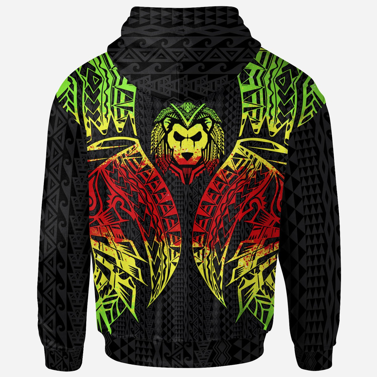 Wallisnd Futuna Hoodie Polynesian Lion Head Reggae Style - Polynesian Pride