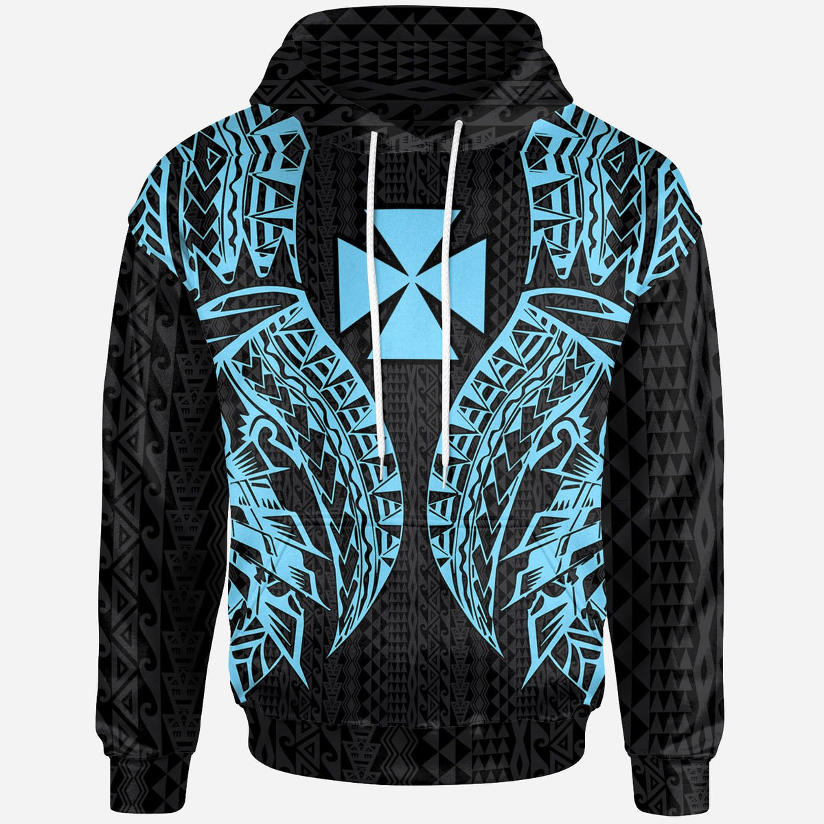 Wallisnd Futuna Hoodie Polynesian Lion Head Neon Style Unisex Neon - Polynesian Pride