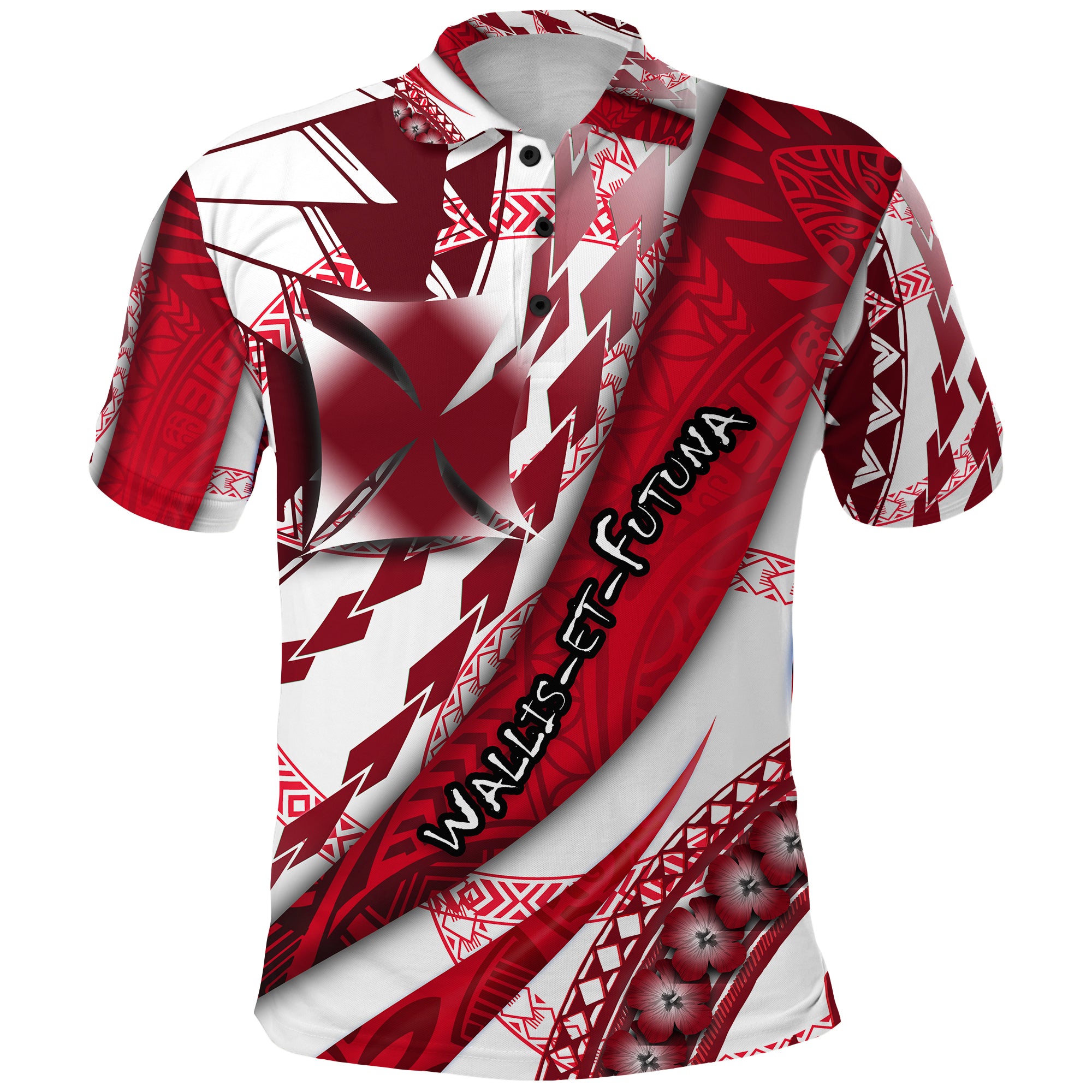 Wallis et Futuna Polo Shirt Artsy Style White LT9 Adult White - Polynesian Pride